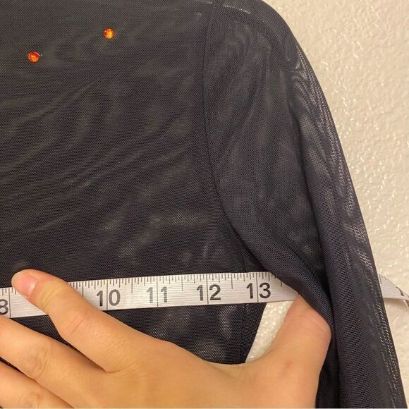 WEISSMAN Balera Dance black Long Sleeve Mesh Leotard overlay SM11109 SA adult - Picture 7 of 13